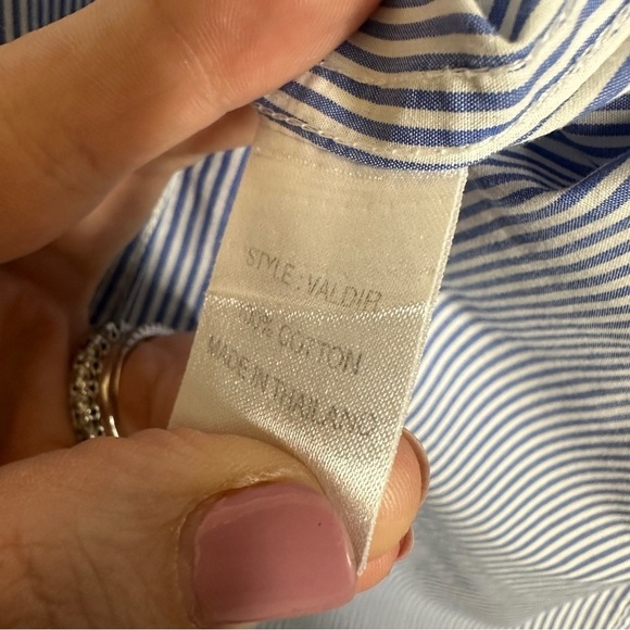 Trovata Birds of Paradis Valdir Shirt Blue Stripe Size L - Picture 7 of 10